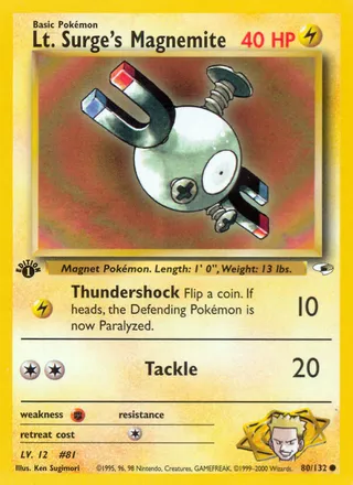 Lt. Surge's Magnemite — Common variant