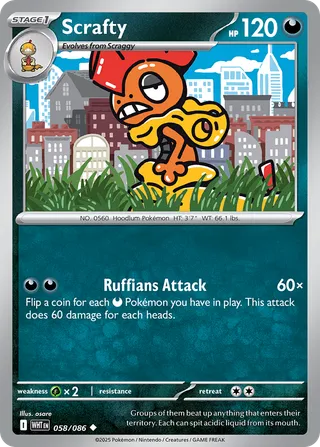 Scrafty — Uncommon variant