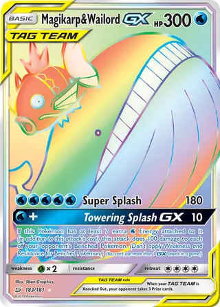 Magikarp & Wailord-GX — Rare Rainbow variant