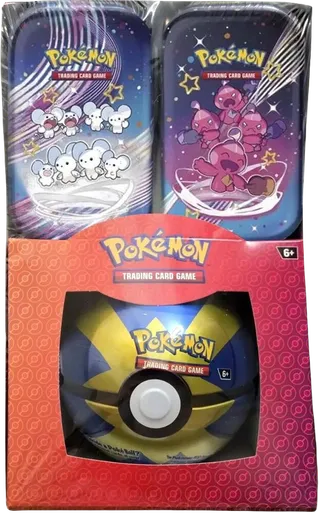 Retail Exclusive Pokémon Paldean Fates Mini Tins + Poké Ball Tin