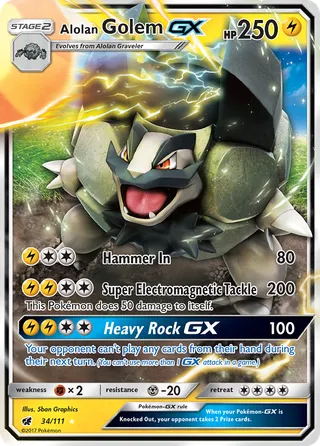 Alolan Golem-GX — Rare Holo GX variant