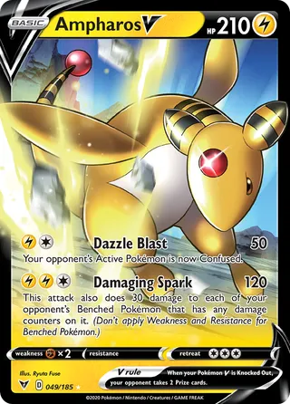 Ampharos V — Rare Holo V variant