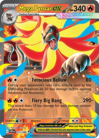 Mega Pyroar ex — Double Rare variant