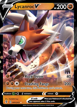Lycanroc V — Rare Holo V variant