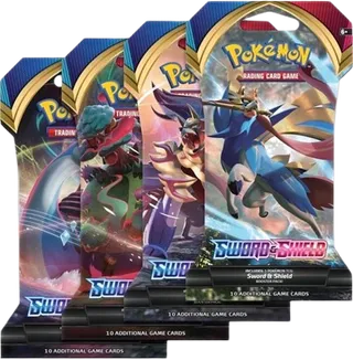 Sword & Shield Base Set Sleeved Booster Pack Art Bundle (Set of 4)