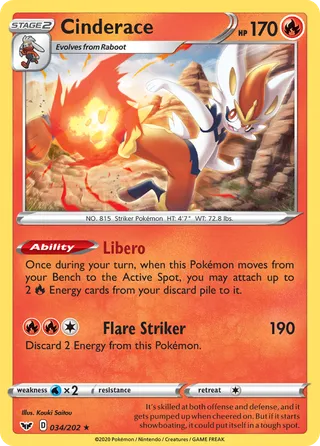Cinderace — Rare Holo variant