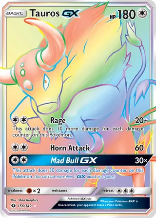 Tauros-GX — Rare Rainbow variant
