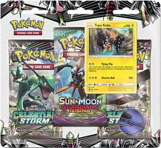 Celestial Storm 3-Pack Booster Blister - Tapu Koko
