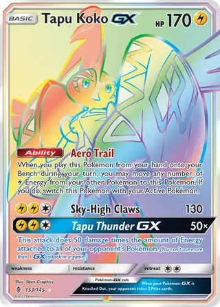 Tapu Koko-GX — Rare Rainbow variant