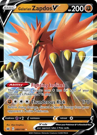 Galarian Zapdos V — Rare Holo V variant