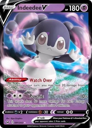 Indeedee V — Rare Holo V variant