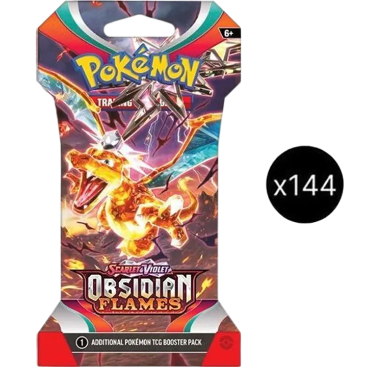 Obsidian Flames Sleeved Booster Pack Case