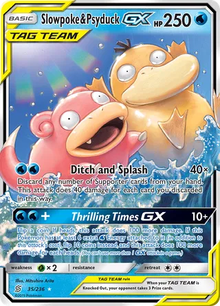 Slowpoke & Psyduck-GX — Rare Holo GX variant