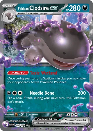 Paldean Clodsire ex — Double Rare variant