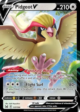 Pidgeot V — Rare Holo V variant