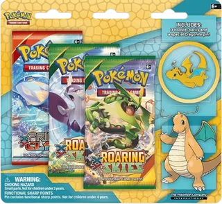 Roaring Skies Dragonite Collector's Pin 3-Pack Blister
