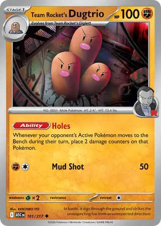 Team Rocket's Dugtrio — Uncommon variant
