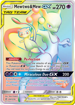 Mewtwo & Mew-GX — Rare Rainbow variant